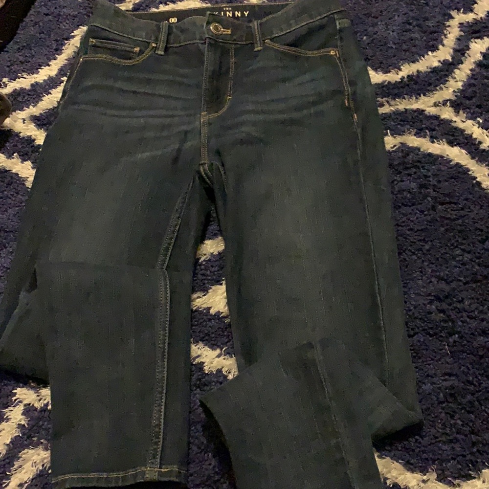 White House Black Market Dark Wash Skinny Crop
